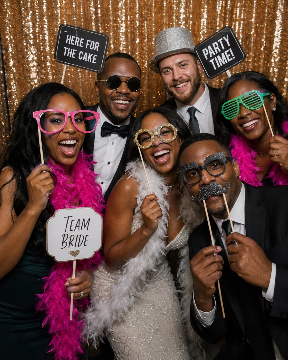 Bridal party celebrating at a snapNshare PhotoBooth event